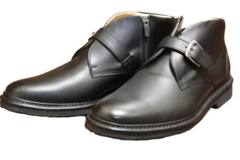 【Rinescante Valentiano22 ブラック】ベルトタイプチャッカブーツ